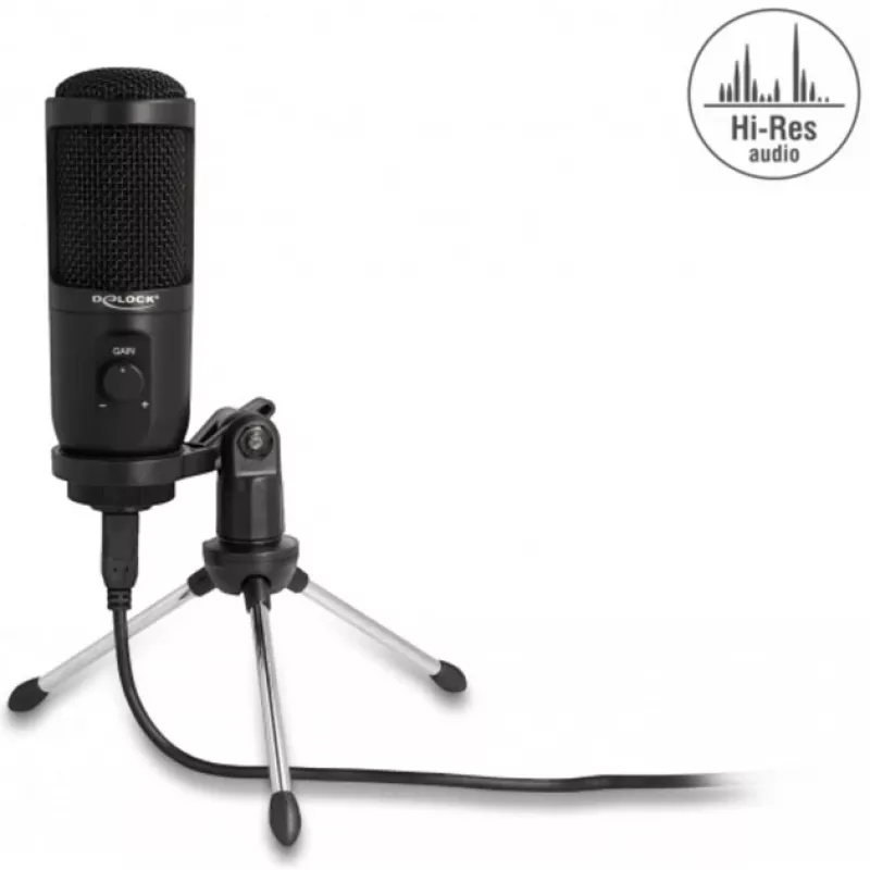 Delock - mikrofoni - USB - musta (66832)