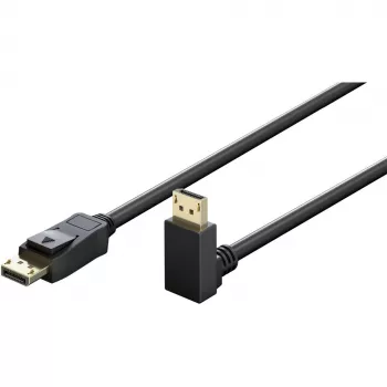 Goobay DisplayPort-kaapeli 90 asteen kulmaliitin, DisplayPort 2.0/2.1, 54 Gbit/s, 8K 144 Hz, 2 m