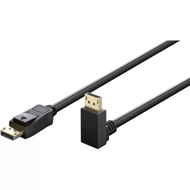 Goobay DisplayPort-kaapeli 90 asteen kulmaliitin, DisplayPort 2.0/2.1, 54 Gbit/s, 8K 144 Hz, 2 m