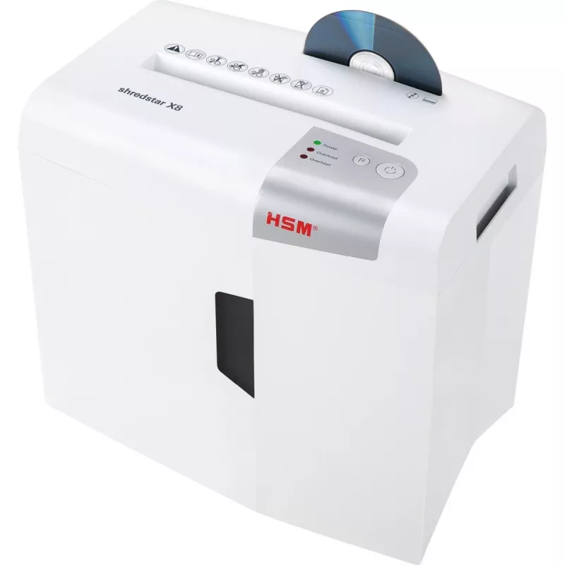 HSM shredstar X8 silppuri, 4,5 x 30 mm + erillinen CD-leikkurimekanismi