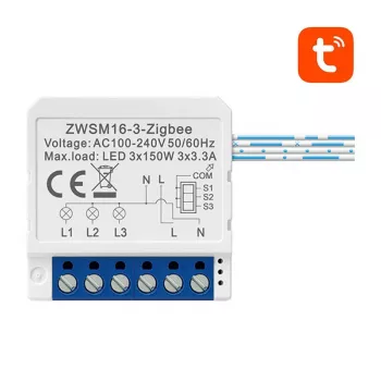 Älykytkinmoduuli Avatto ZWSM16-W3 ZigBee – TUYA-yhteensopiva, uppoasennettava rele