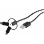 USB-kaapeli ShiverPeaks BS14-15025 1 m USB A Micro-USB B musta