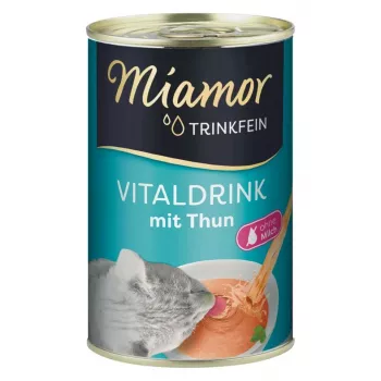 Nestemäinen vitamiinivalmiste kissoille Miamor MIAMOR Trinkfein 135 ml — kalan maku, virtsarakon hoito, aikuiset kissat, tölkki