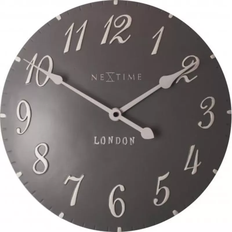 NeXtime kello 3084gs London Arabic, Ø34,5cm, seinäkello, harmaa/valkoinen