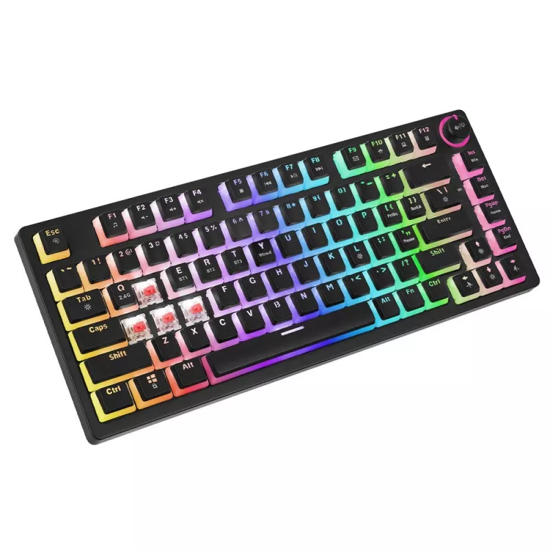 Pelikäyttöinen näppäimistö Savio SAVGK-PHENIX RED PUDDING mekaaninen RGB langaton