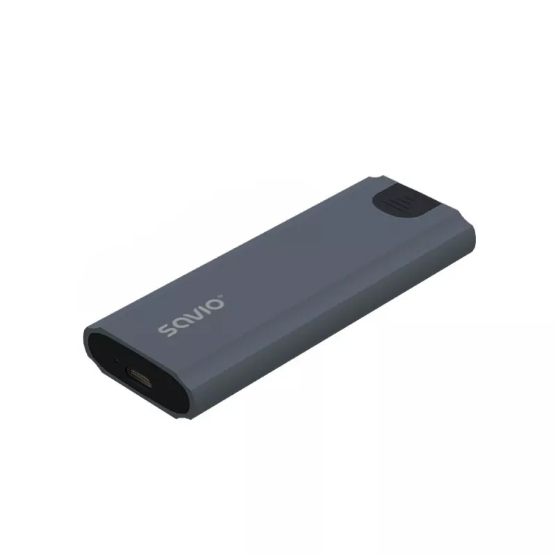 M.2 SSD-kotelo SAVIO AK-67 harmaa, USB 10 Gbit/s, tuki yksittäisille M.2-asemille