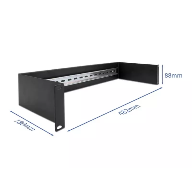 Delock 66884 19 tuuman DIN-kiskopaneeli, 2U, musta