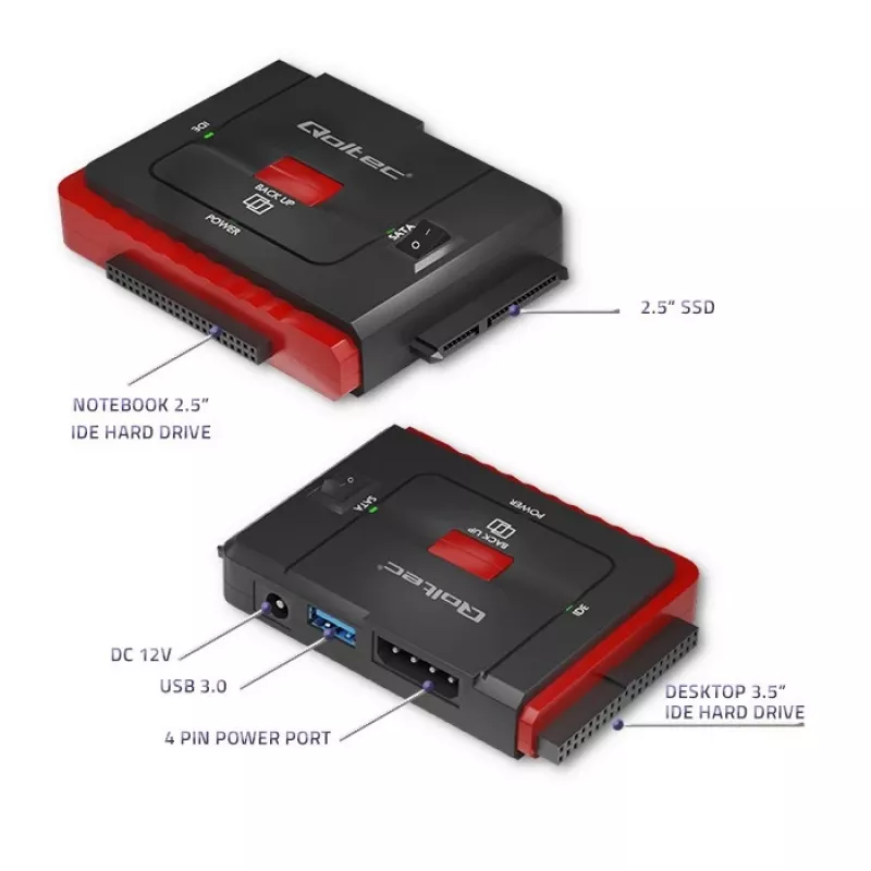 USB 3.0 - IDE SATA III -sovitin QOLTEC 50645