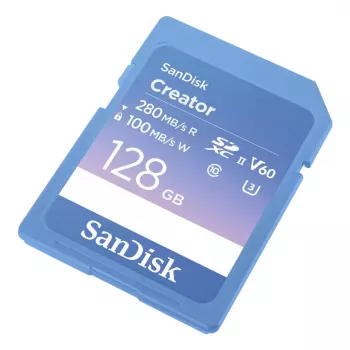 SanDisk Creator SD-muistikortti UHS-II 128 GB siirtonopeudet jopa 280 MB/s