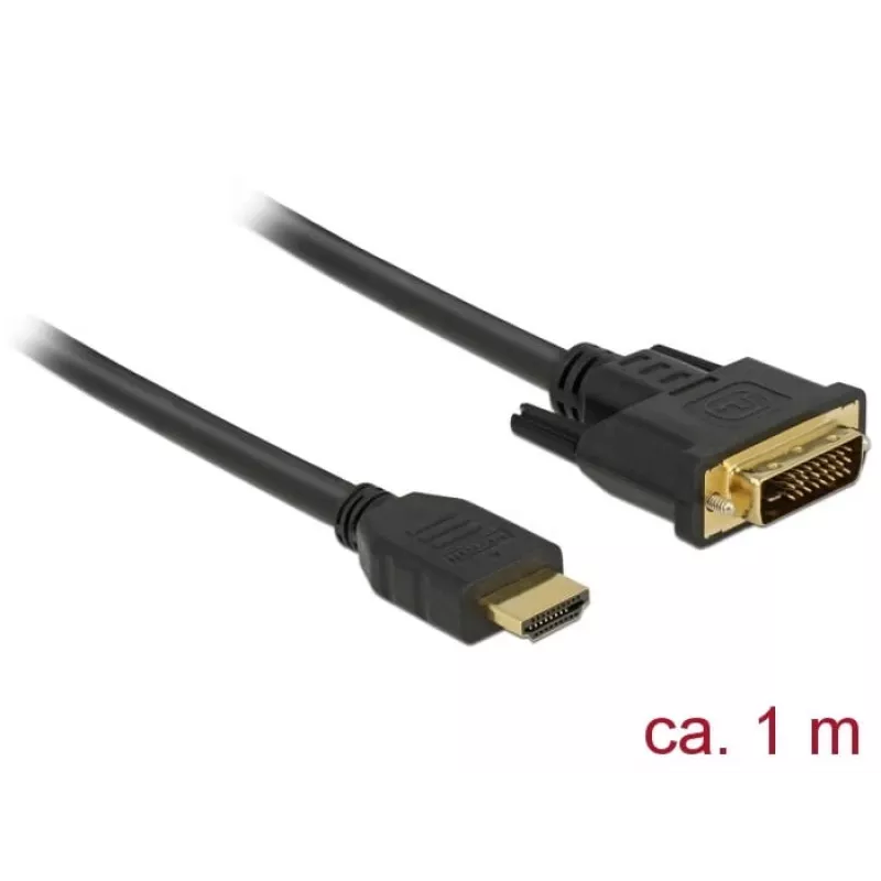 DeLOCK 85652 videokaapelisovitin 1 m HDMI Type-A (Standard) DVI musta (85652)