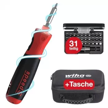 Speede® PocketDrive sähköruuvimeisseli bittikasetilla ja laukulla