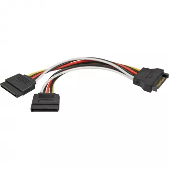 SATA-virtakaapeli 15-napainen 2x SATA HDD DeLOCK 60105 0,15 m
