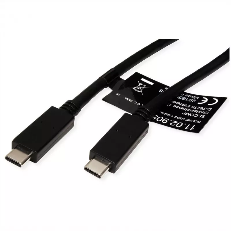 USB-kaapeli ROLINE 11.02.9056 0,5 m USB 3.2 Gen 2 10 Gbit/s USB C musta