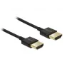 DeLOCK Slim Premium - video-/ääniverkkokaapeli - 36 AWG - HDMI, 19-napainen (uros) - HDMI, 19-napainen (uros) - 2,0 m - kolmoiseristys - musta (84773)