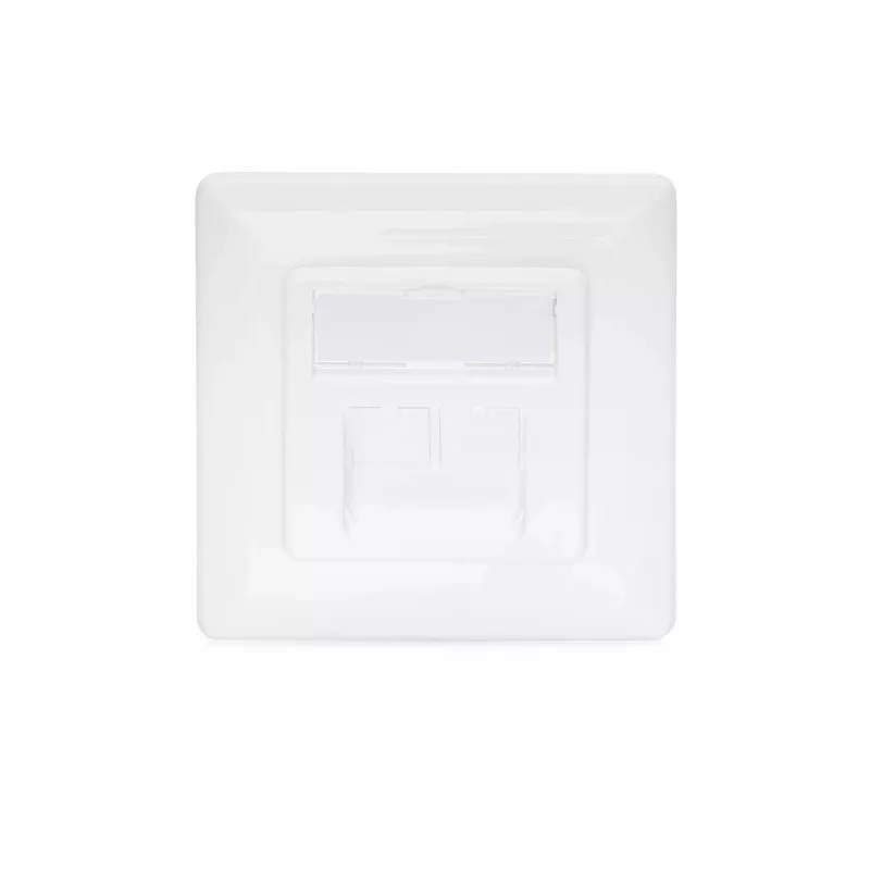 Digitus DN-9007-1 CAT 6A Class EA -verkkorasia, 2x RJ45, suojattu, uppoasennus, valkoinen