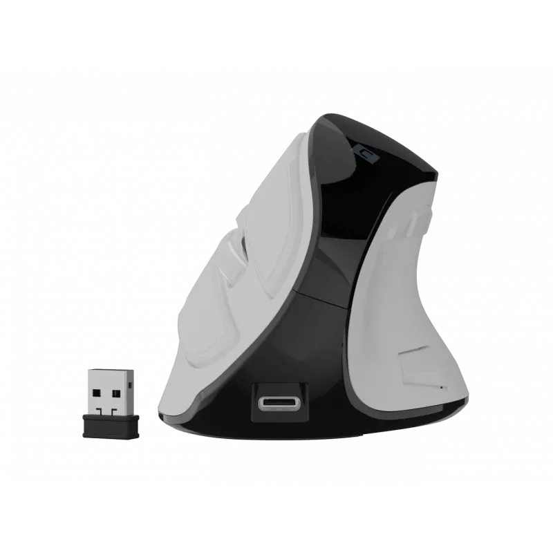 Langaton pystyhiiri NATEC Euphoniе Pro Bluetooth 5.0, 4000 DPI, ohjelmoitava, hiljainen, valkoinen