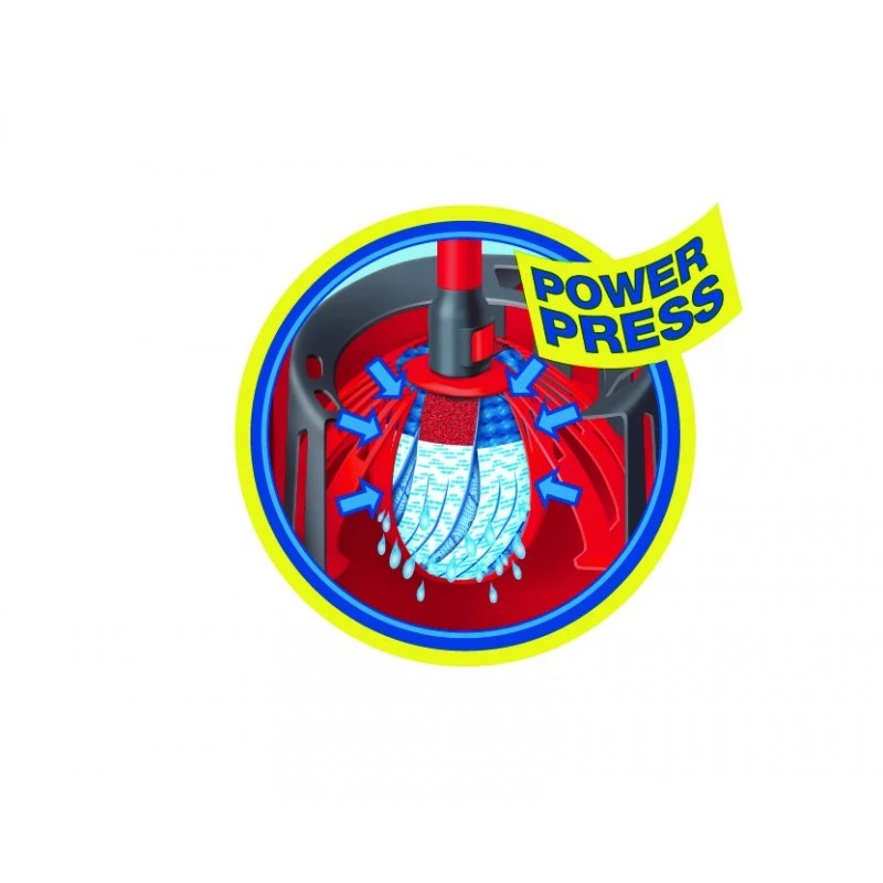 Vileda SuperMocio Torsion Power moppiämpäri puristimella, punainen
