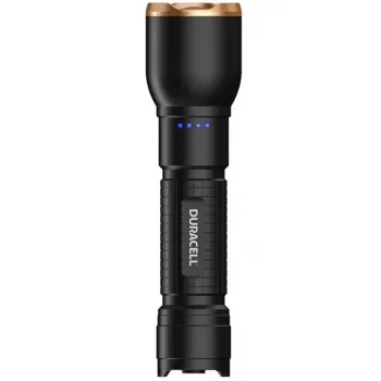 Taskulamppu Duracell DF2500R — musta, ladattava käsivalaisin
