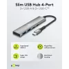 Goobay Slim 4-porttinen USB-keskitin USB-C - USB-A 5 Gbit/s - Plug USB 3.2 (76563)