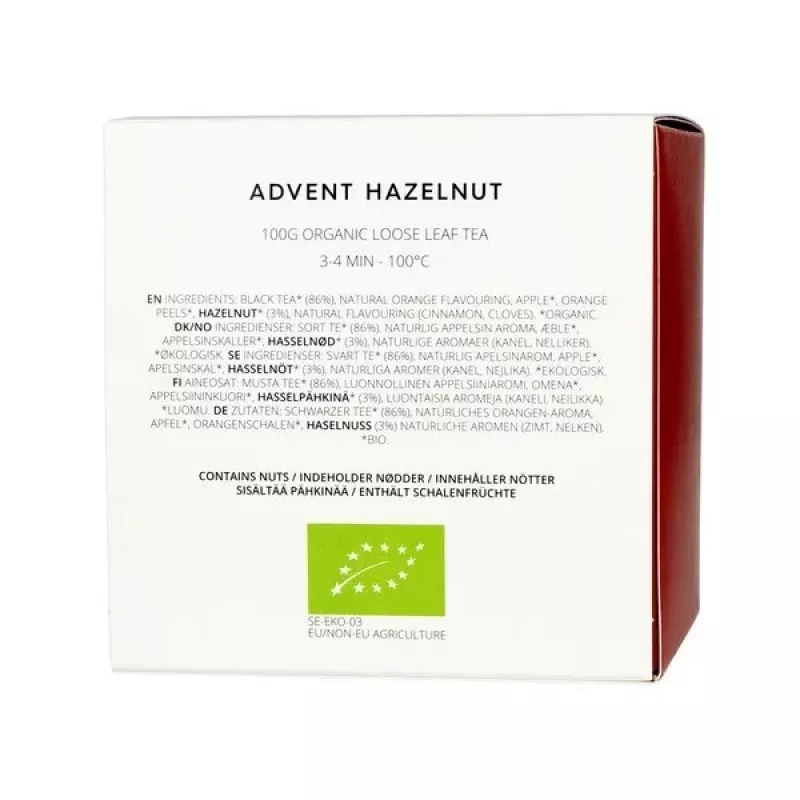 Irtonainen musta tee Advent Hazelnut 100g - Teministeriet