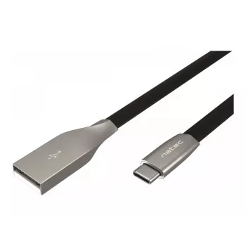 NATEC kaapeli USB-C/A 2.0 1 m prati 1 m musta metalli