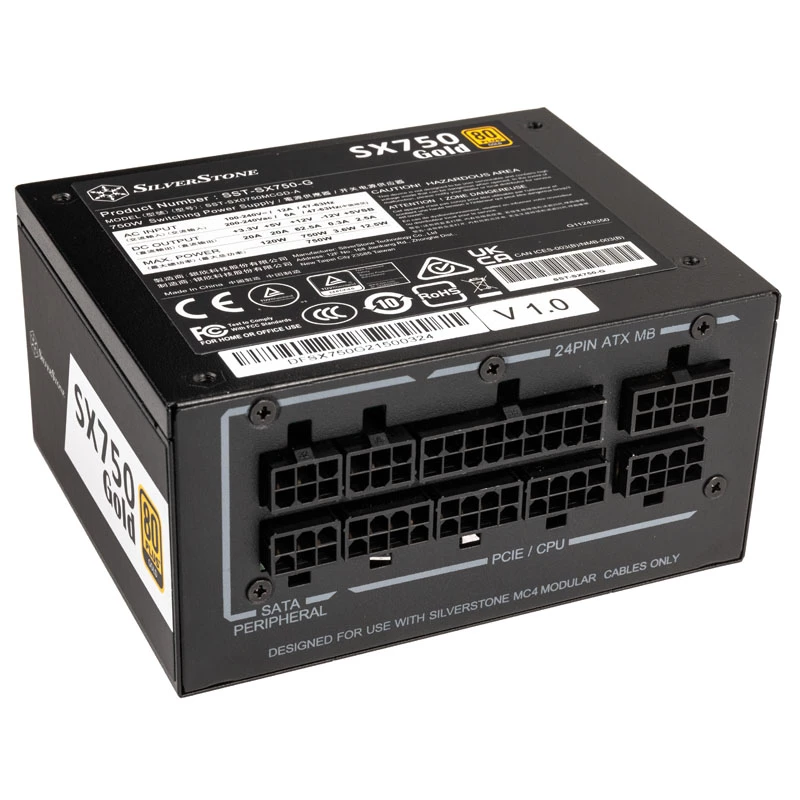 SilverStone SST-SX750-G 80 PLUS Gold modulaarinen - 750 wattia - SFX - 80 PLUS Gold