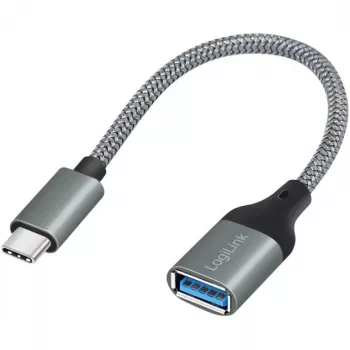LogiLink USB 3.2 Gen1 Type-C-sovitin C/M - USB-A/F OTG alumiini 0,15 m