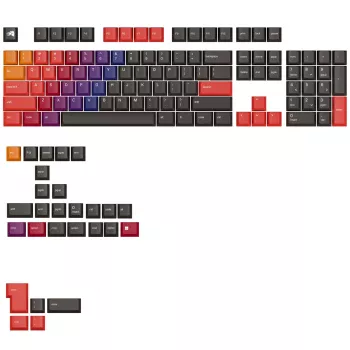 Näppäinhatut GLORIOUS GPBT Gradient Celestial Fire PBT Dye-Sub ANSI-asettelu