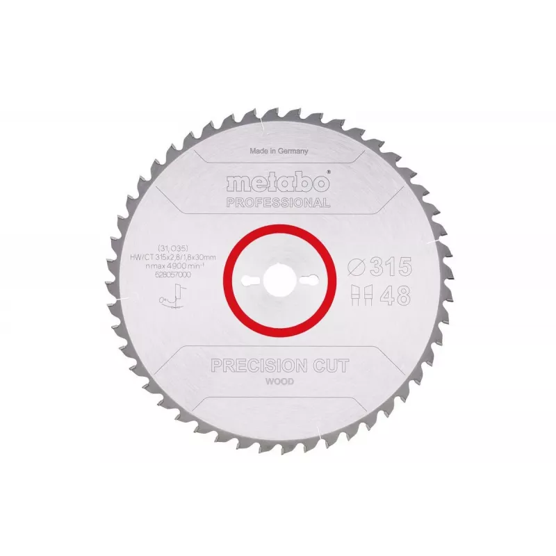 Pyörösahanterä Metabo 628057000 31,5 cm puulle