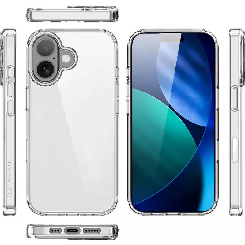 Nevox StyleShell SHOCKFlex -suojakuori iPhone 17, läpinäkyvä