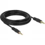 DeLOCK - audiokaapeli - 28 AWG - mini-jakki 3,5 mm, 4-napainen (M) - mini-jakki 3,5 mm, 4-napainen (M) - 5,0 m - suojattu - musta (83438)
