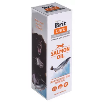 Koiran lisäravinneöljy Brit Care Salmon Oil 250 g — nestemäinen, säilöntäaineeton, parantaa ihoa ja turkkia