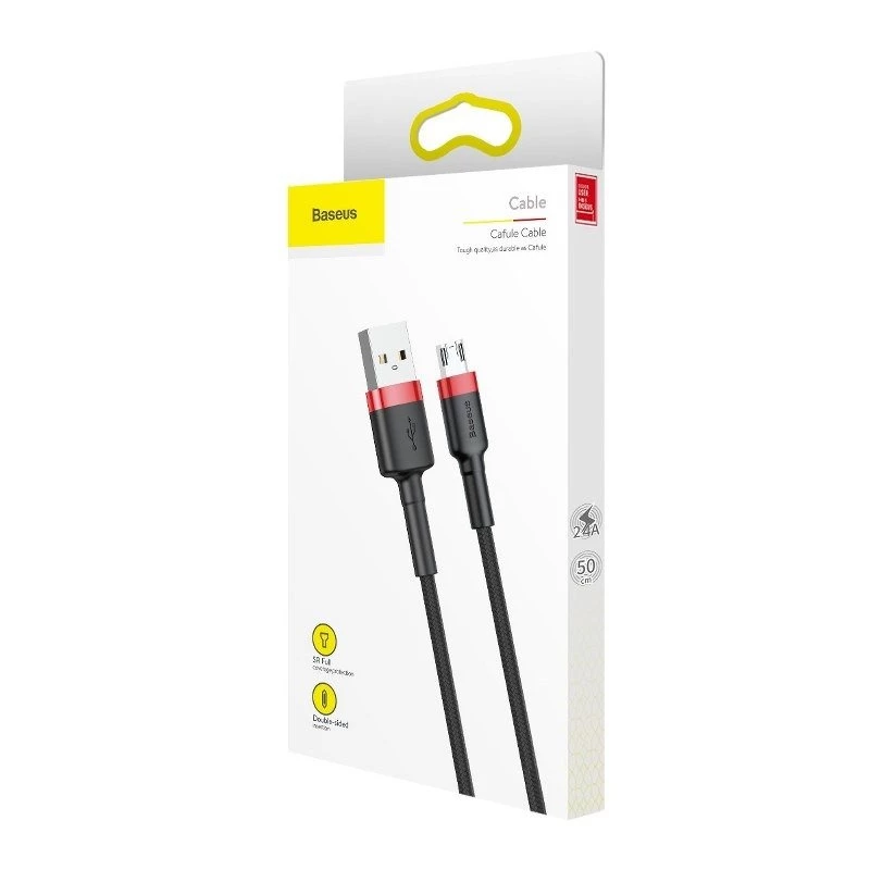 Micro-USB-kaapeli Baseus Cafule 1,5A 2 m (punainen ja musta)