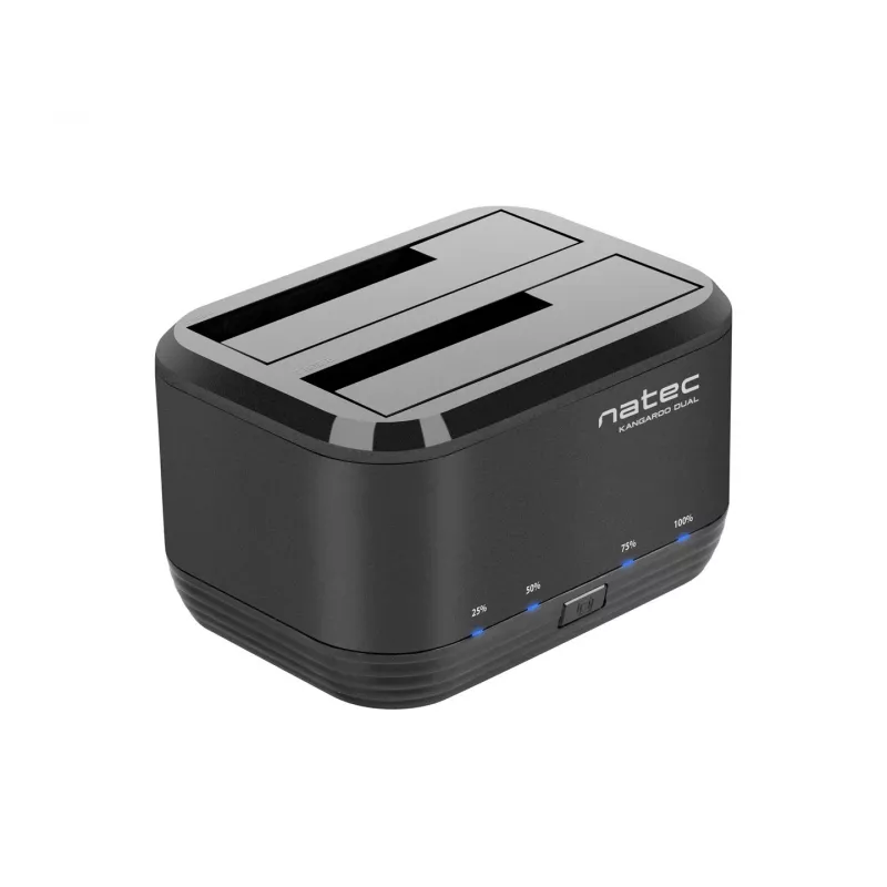 Kiintolevyn telakointiasema 2,5/3,5 USB 3.0 Natec Kangaroo Dual, kloonaustoiminto, virtalähde