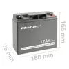 Qoltec 53046 AGM-akku 12 V 17 Ah, maks. 255 A