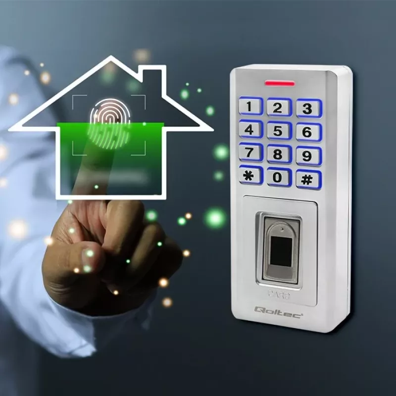 Sormenjälki- ja RFID-koodilukko QOLTEC 52447 IP68-suojauksella
