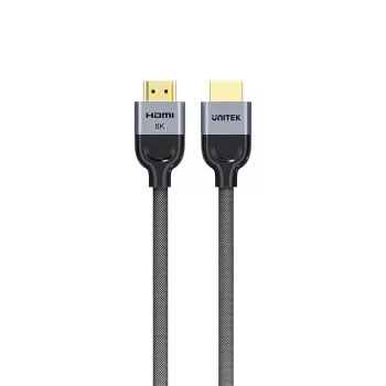 HDMI-kaapeli Unitek C11093RGY01-1M — 1 m, HDMI 2.1, 48 Gbit/s, 8K (7680×4320), 144 Hz, kullatut liittimet