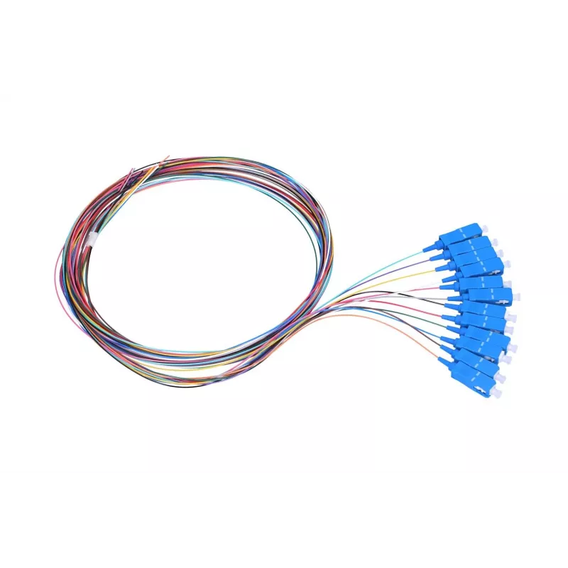 Pigtail-sarja SC/UPC yksimuotokuitu Extralink G.652D 900µm FTTH 1,5 m 12 kpl 12 väriä