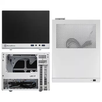 SilverStone SUGO SG13 - Desktop - Mini-DTX - ilman virtalähdettä (AT / PS/2) - musta, valkoinen - USB/audio (SST-SG13WB-Q)