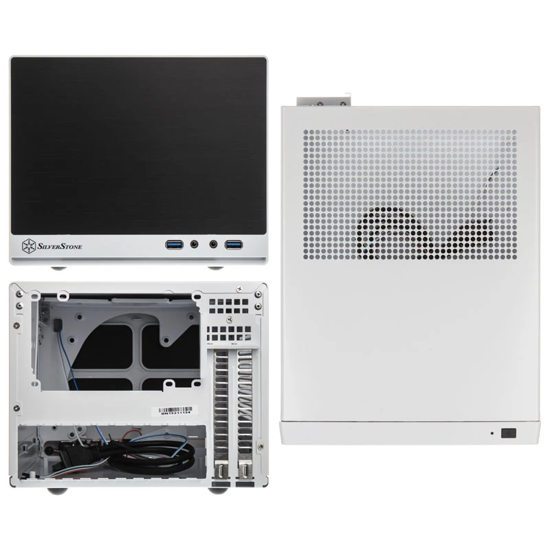 SilverStone SUGO SG13 - Desktop - Mini-DTX - ilman virtalähdettä (AT / PS/2) - musta, valkoinen - USB/audio (SST-SG13WB-Q)