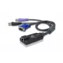 ATEN USB - VGA - Cat5e/6 KVM-adapterikaapeli (CPU-moduuli), älykortinlukijalla ja Virtual Media -tuella
