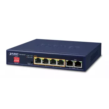 PLANET GSD-604HP - kytkin - 4 x 10/100/1000 (PoE+) + 2 x 10/100/1000 (Uplink) - pöytämalli - PoE+ (55 W) (GSD-604HP)