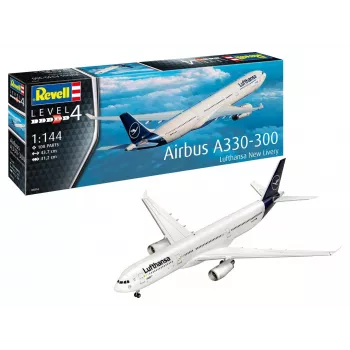 Muovimalli lentokone REVELL Airbus A330-300 Lufthansa mittakaava 1:144