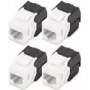 Digitus CAT 6 Keystone Jack suojaamaton 4 kpl litteä musta valkoinen RJ-45