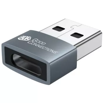 Good Connections adapteri USB 2.0 uros A USB-C naaras alumiinikotelo harmaa (USB-AD203)