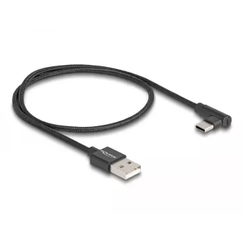 DeLOCK USB 2.0 -kaapeli Type-A uros USB Type-C uros kulma 0,5 m musta