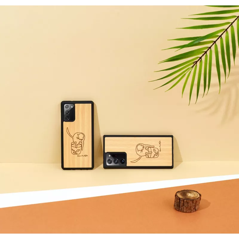 Man and Wood -suojakotelo Samsung Galaxy Note 20 Ultra – kissa ja kala -kuvio