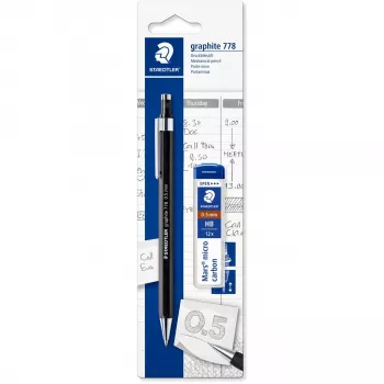 Grafiittikynä Staedtler 7785ABK25D HB kuusikulmainen musta/hopea, 1 kpl
