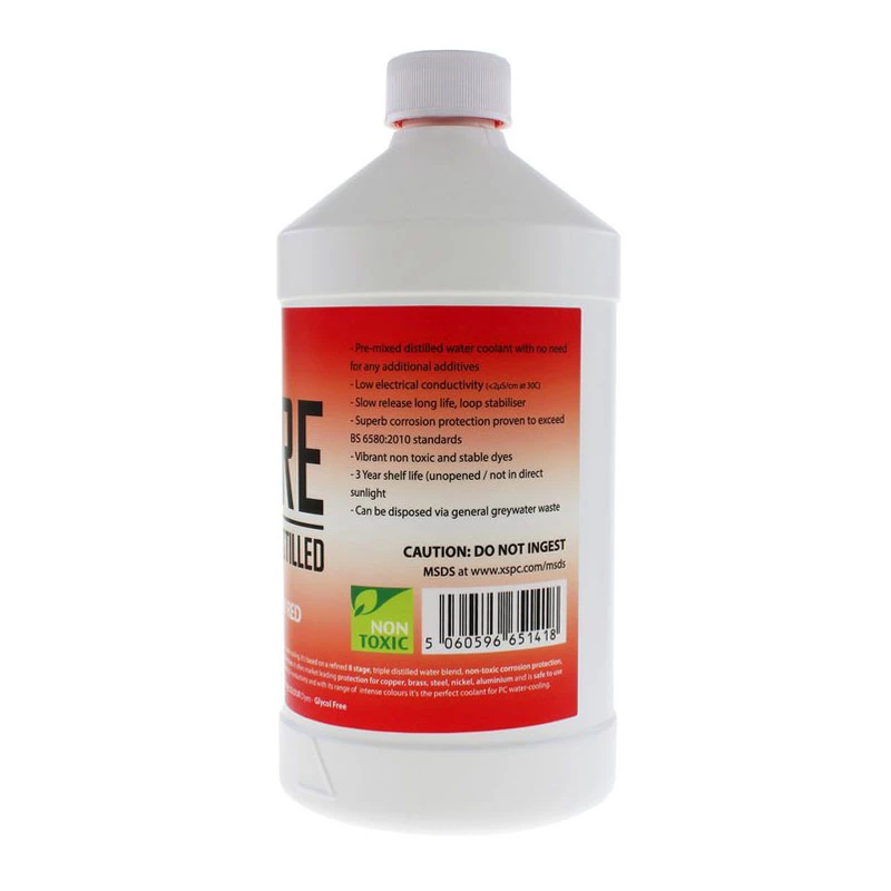 Jäähdytysneste XSPC Pure Coolant 1 L (punainen UV) PC-nestejäähdytysjärjestelmiin