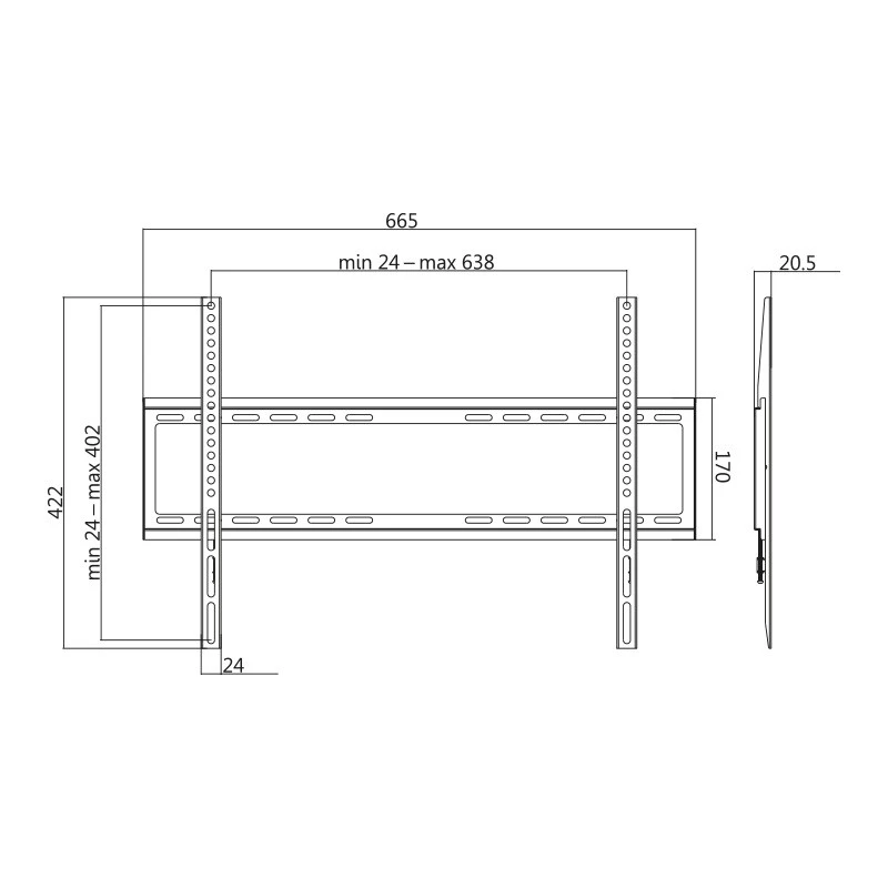 TV-teline LogiLink BP0038 177,8 cm (70